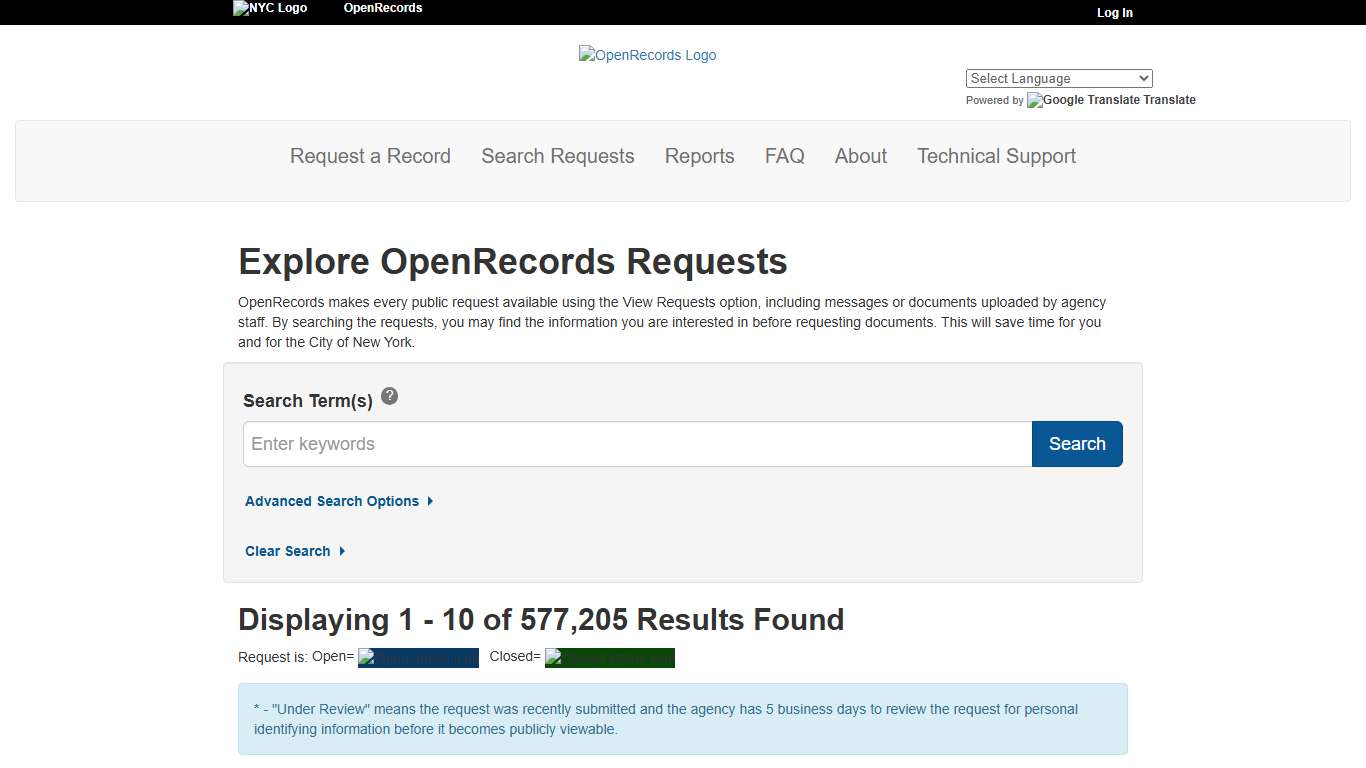 Search Requests - OpenRecords